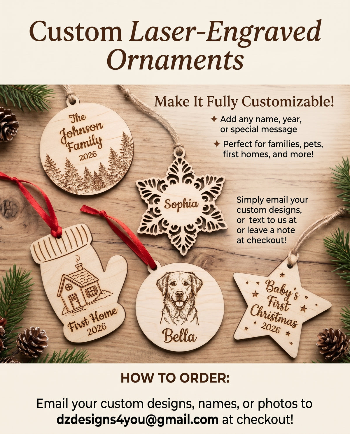 3D Layered Highland Cow Christmas Ornament with Santa Hat – Dz Designs